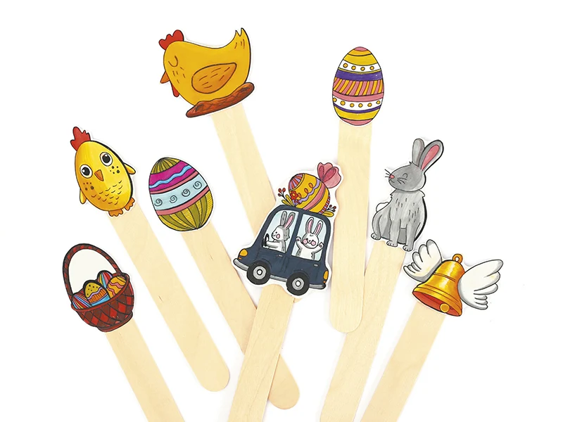 Kit plastique dingue 8 décorations de pâques pour enfants