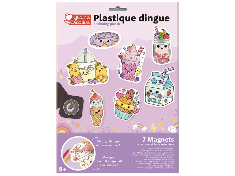 Kit plastique fou aimants kawaii à colorier pour enfants