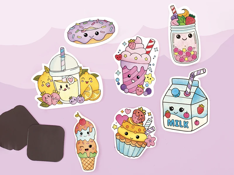 Kit plastique fou aimants kawaii à colorier pour enfants