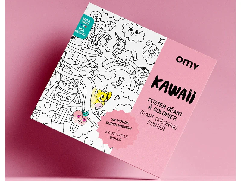 Poster géant à colorier - KAWAÏ - OMY