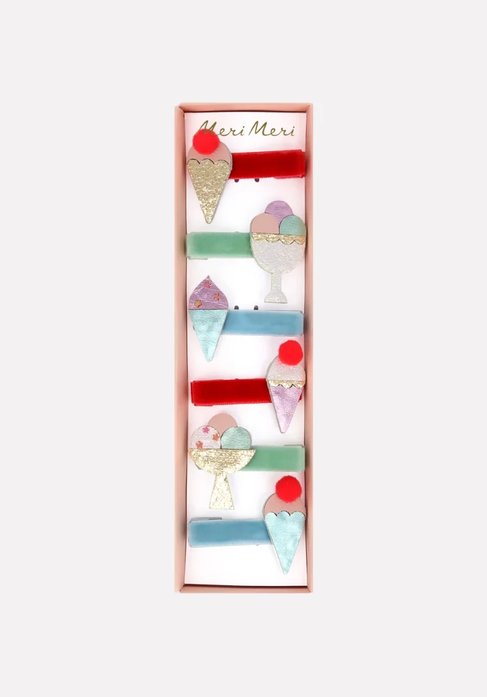 Set De 6 Barrettes Cornet De Glace