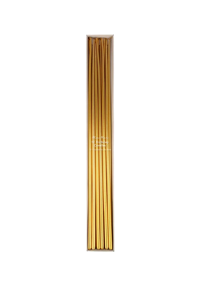 Boite De 12 Bougies XL Dorés