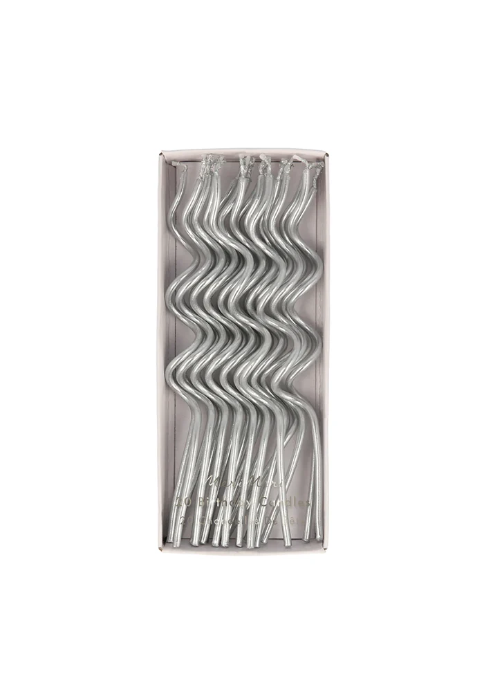 Boite De 20 Bougies Vagues Argentées
