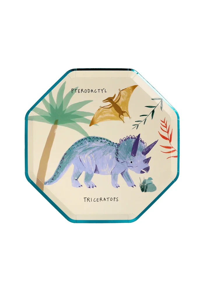 Lot De 8 Assiettes Dinosaures Petit Modèle