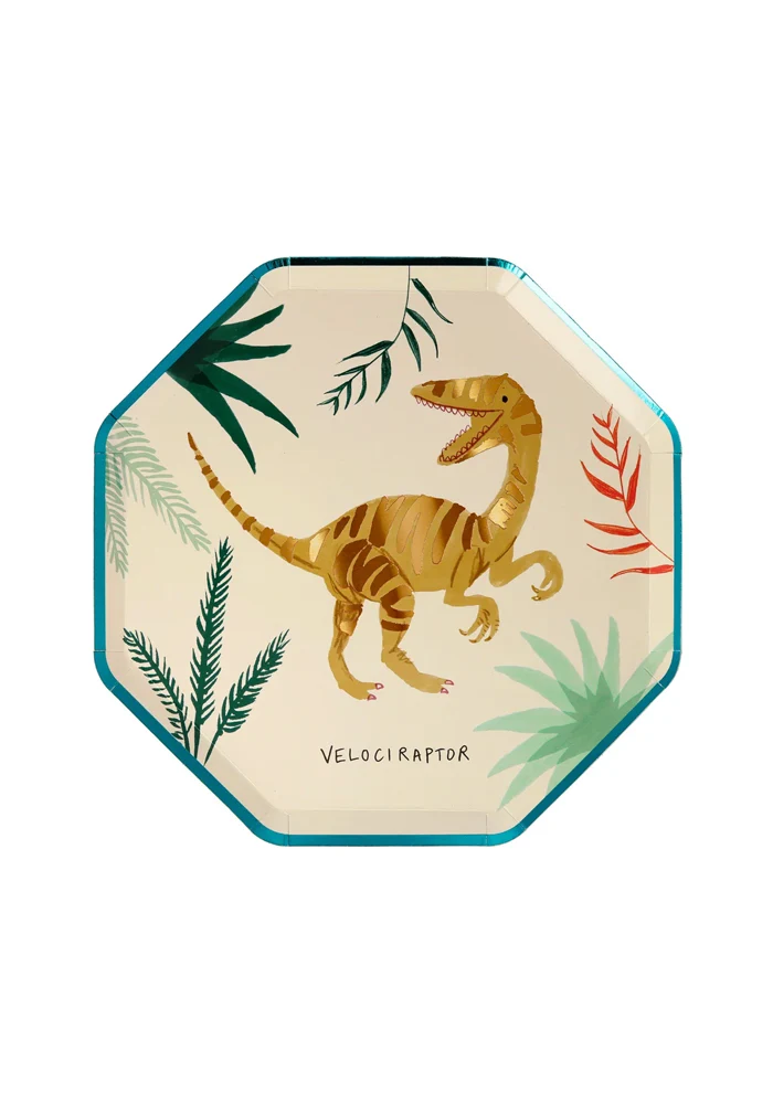 Lot De 8 Assiettes Dinosaures Petit Modèle