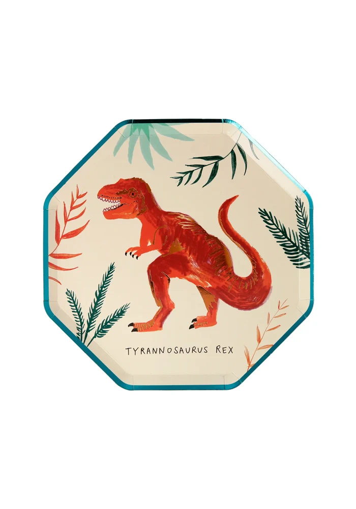 Lot De 8 Assiettes Dinosaures Petit Modèle