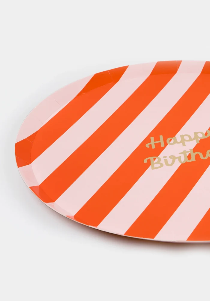 Lot de 8 Assiettes Happy Birthday Grand Modèle