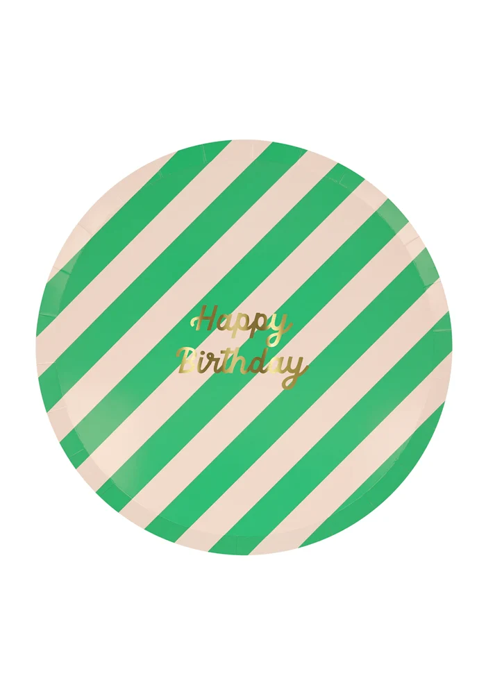 Lot de 8 Assiettes Happy Birthday Grand Modèle