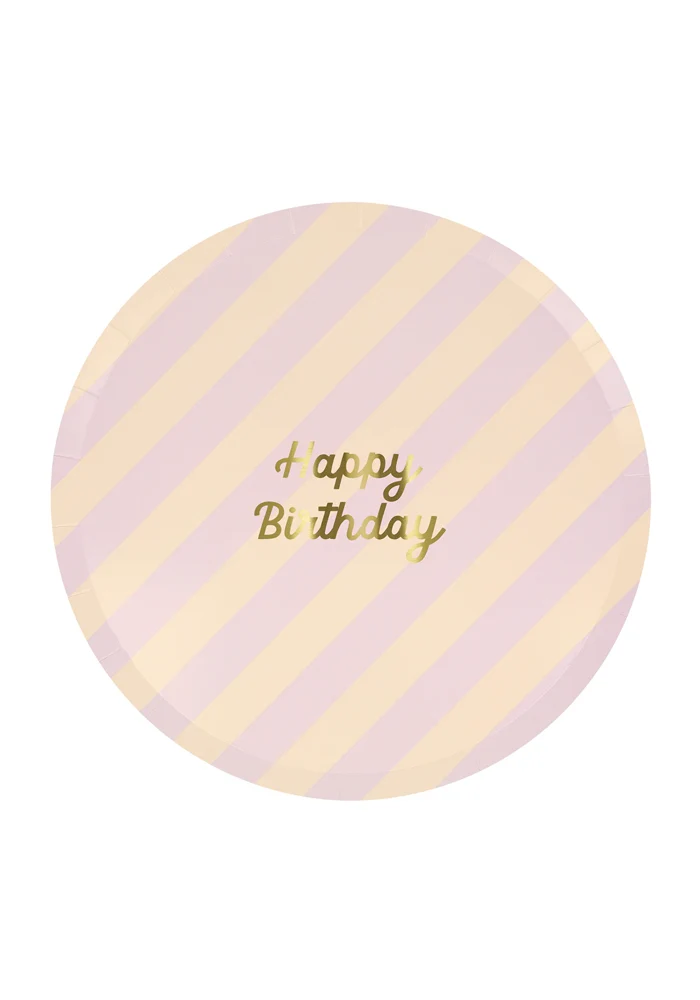 Lot de 8 Assiettes Happy Birthday Grand Modèle