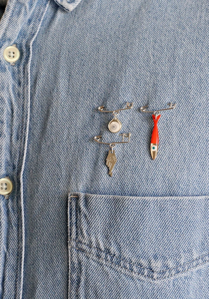Broche Sardine XXS Bleue