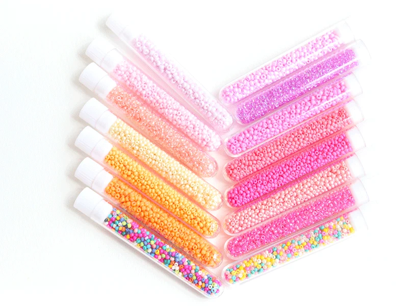 Perles de rocailles en tube - Lustre vert - 2 mm