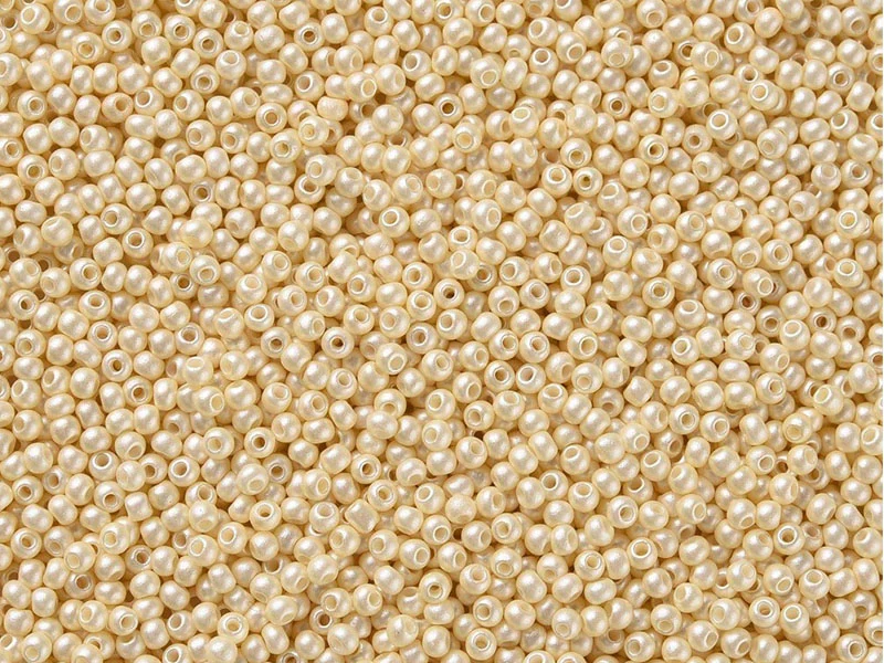 Perles de rocailles en tube - Coquillage beige - 2 mm