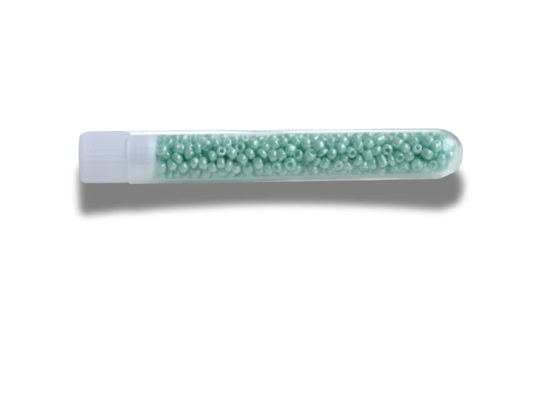 Perles de rocailles en tube - Vert d'eau clair - 2 mm