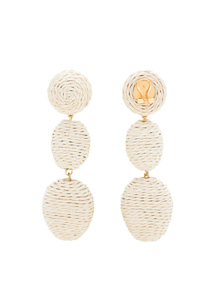 Boucles D'Oreilles Raffia Oval Sand