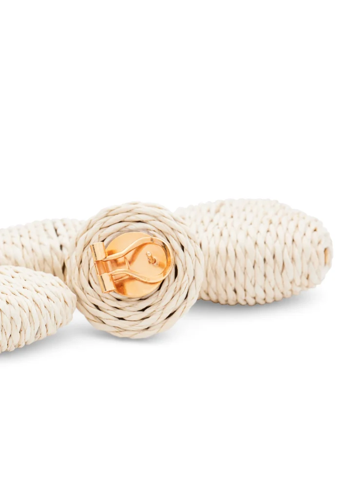 Boucles D'Oreilles Raffia Oval Sand