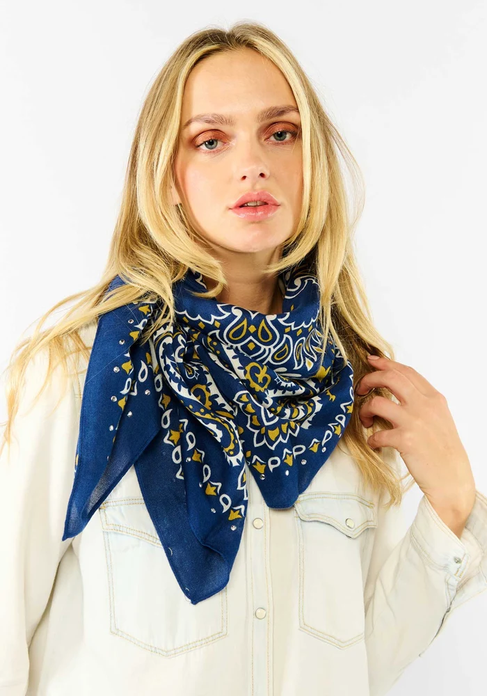 Foulard Paisley Bleu Medium