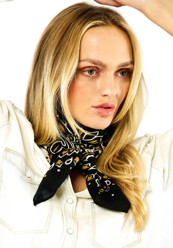 Foulard Paisley Noir Medium