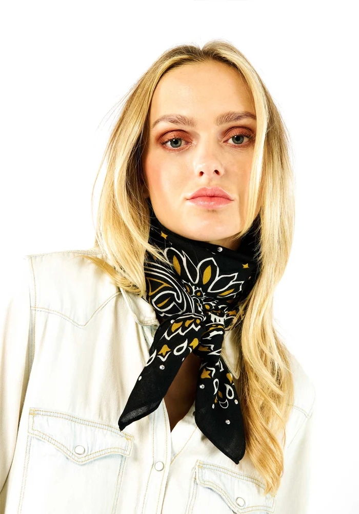 Foulard Paisley Noir Medium