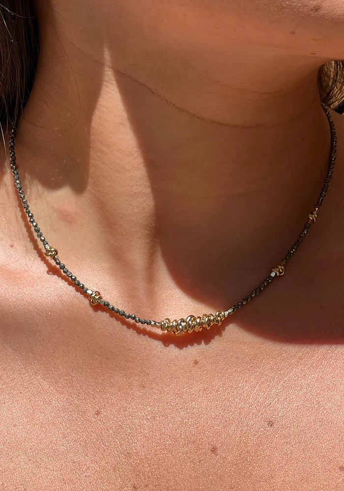 Collier Sharon Plaqué Or Et Pyrites