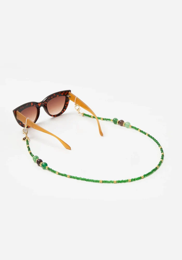 Chaîne De Lunettes Iris Perles Vertes