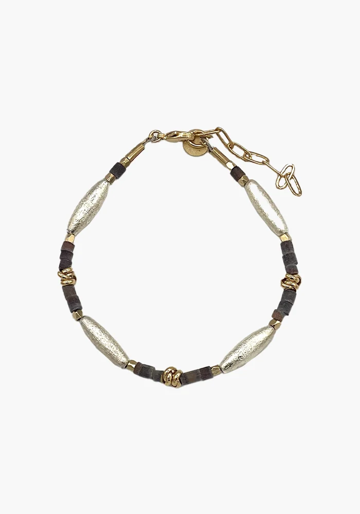 Bracelet Prism Argent Et Coquillages Gris