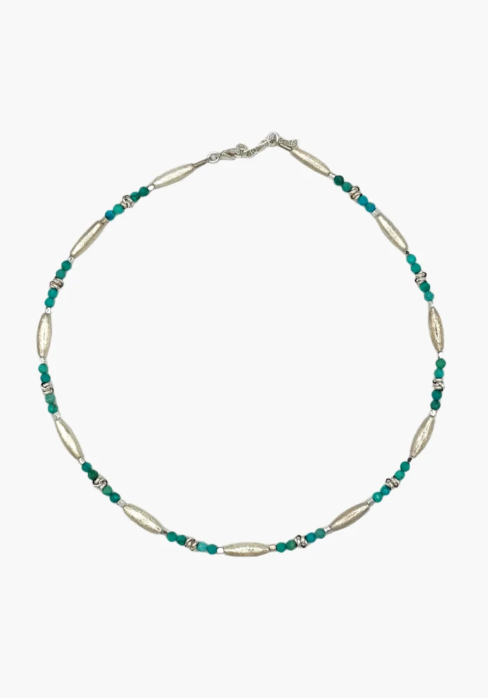 Chocker Prism Argent Et Turquoises