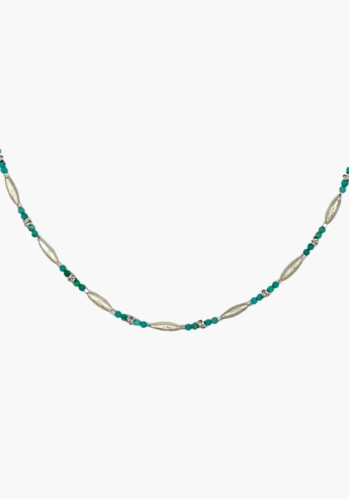 Chocker Prism Argent Et Turquoises