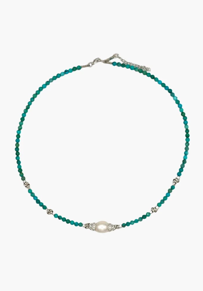 Chocker Fallon Argent Et Turquoise