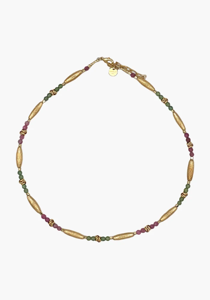 Chocker Prism Plaqué Or Et Tourmalines