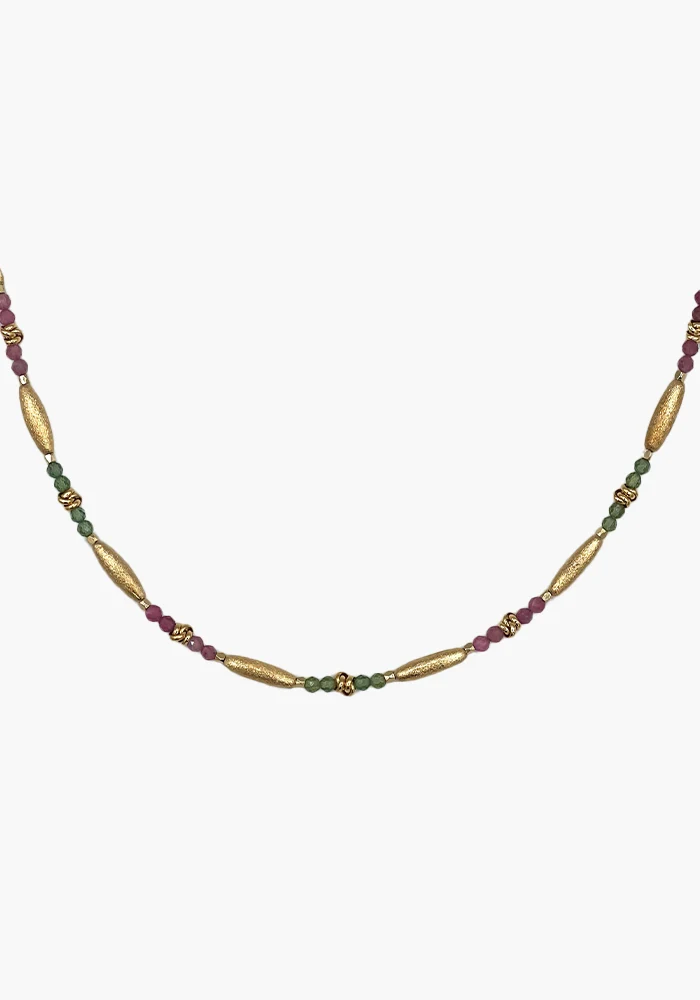 Chocker Prism Plaqué Or Et Tourmalines