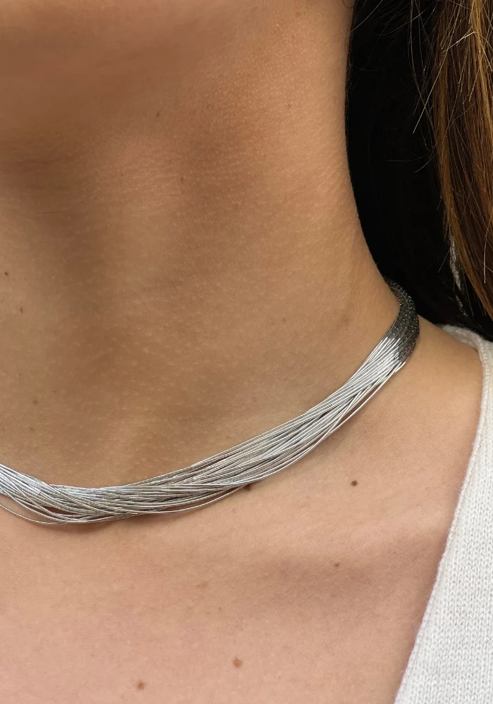 Collier Multi Chaine En Argent