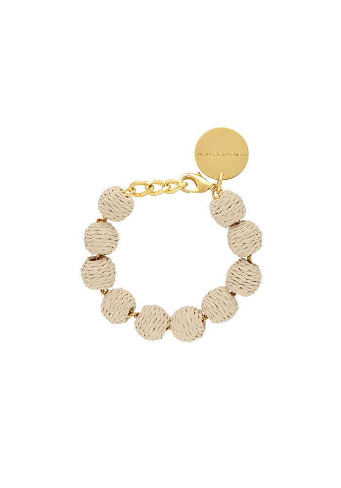 Bracelet Raffia Small Beads Sand