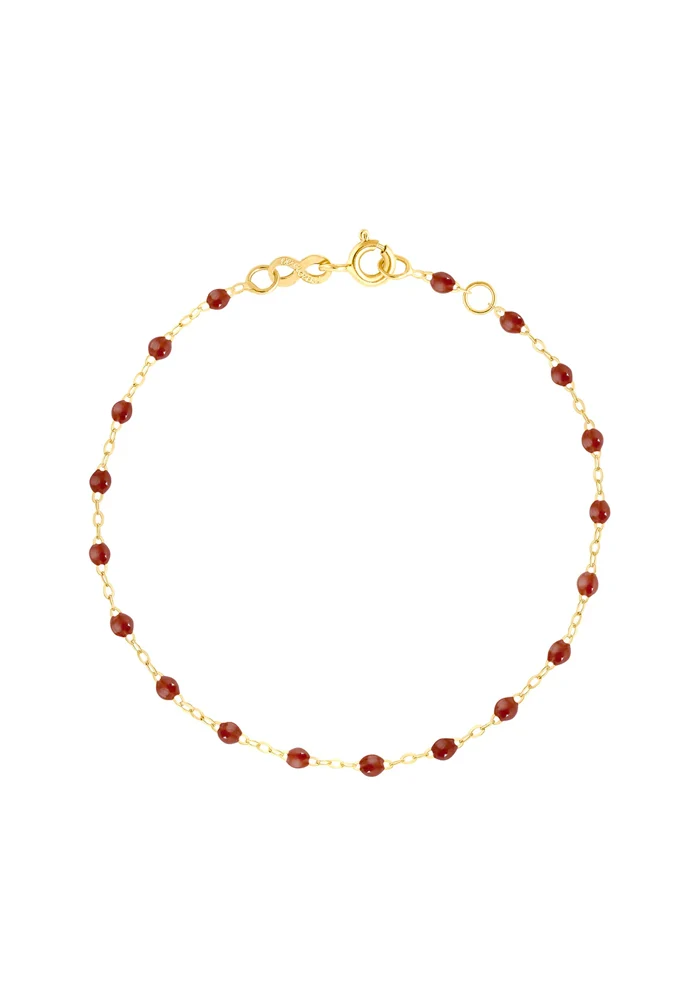 Bracelet Classique Gigi Or Jaune Et Résines Moka 17cm
