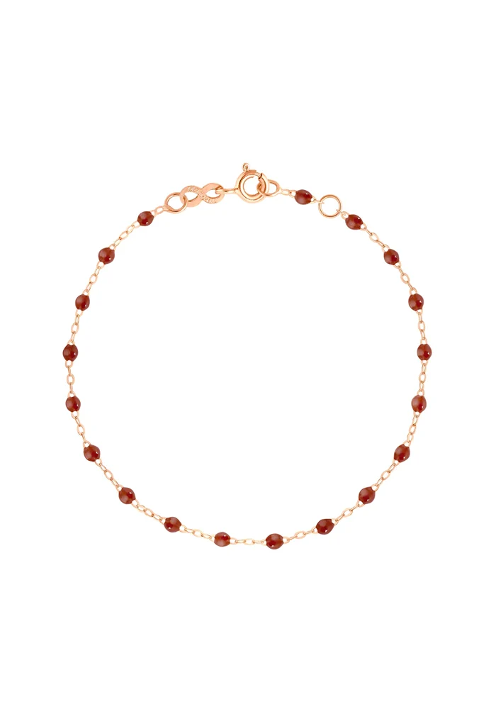 Bracelet Classique Gigi Or Rose Et Résines Moka 17cm