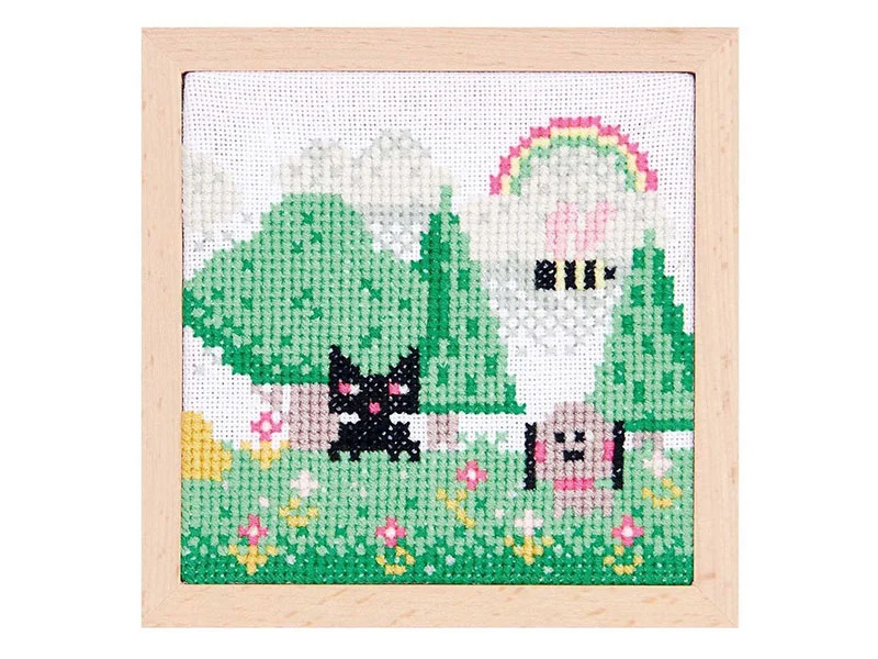 KIT DE BRODERIE POINT DE CROIX PIXEL ART PAYSAGE - RICO DESIGN