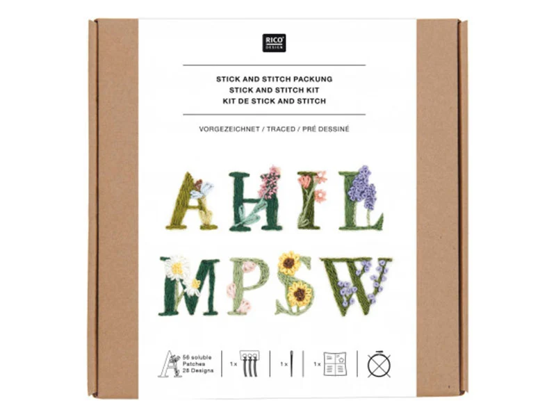 KIT DE BRODERIE ALPHABET FLORAL COLORFUL- RICO DESIGN