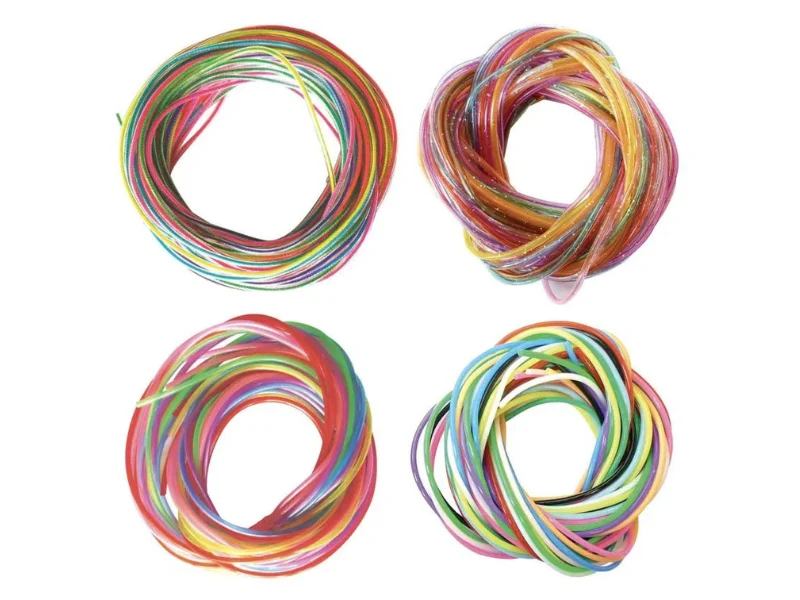 12 fils de scoubidous - Transparents Fluo