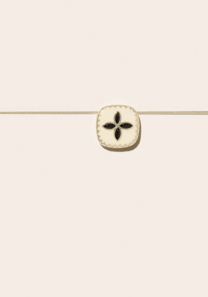 Collier Bowie Blanc Onyx Noir