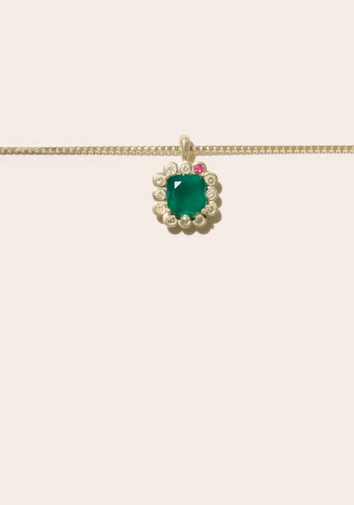 Collier Robin Calcédoine Vert
