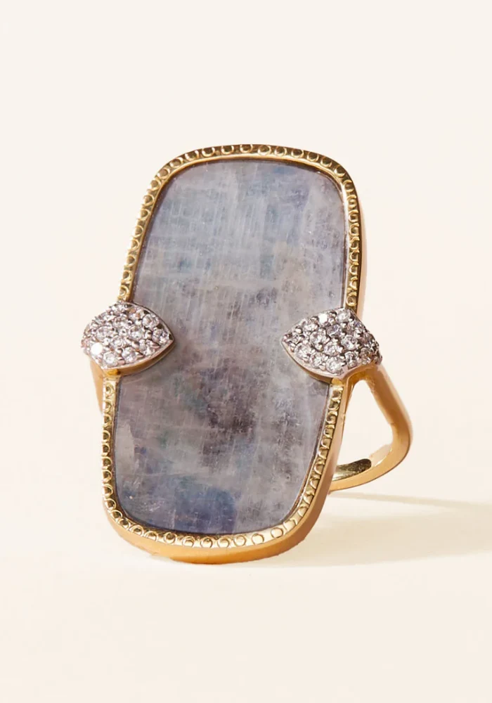 Bague Sangha Onyx Et Pierre de Lune