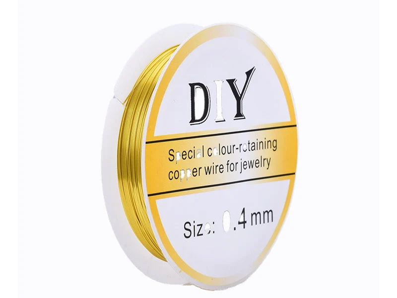 Bobine de 10 m de fil cuivre doré - 0,4 mm - Doré foncé