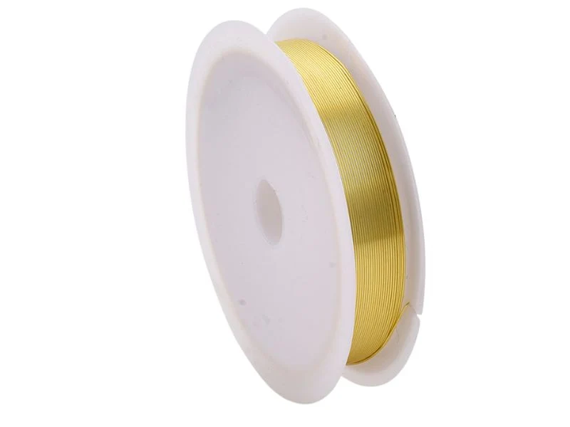 Bobine de 25 m de fil cuivre doré - 0,2 mm - Doré clair
