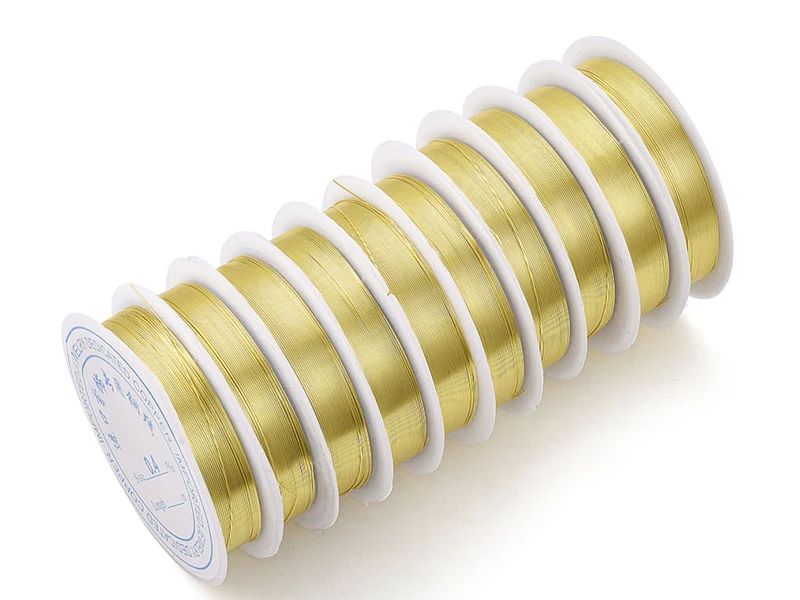 Bobine de 25 m de fil cuivre doré - 0,2 mm - Doré clair