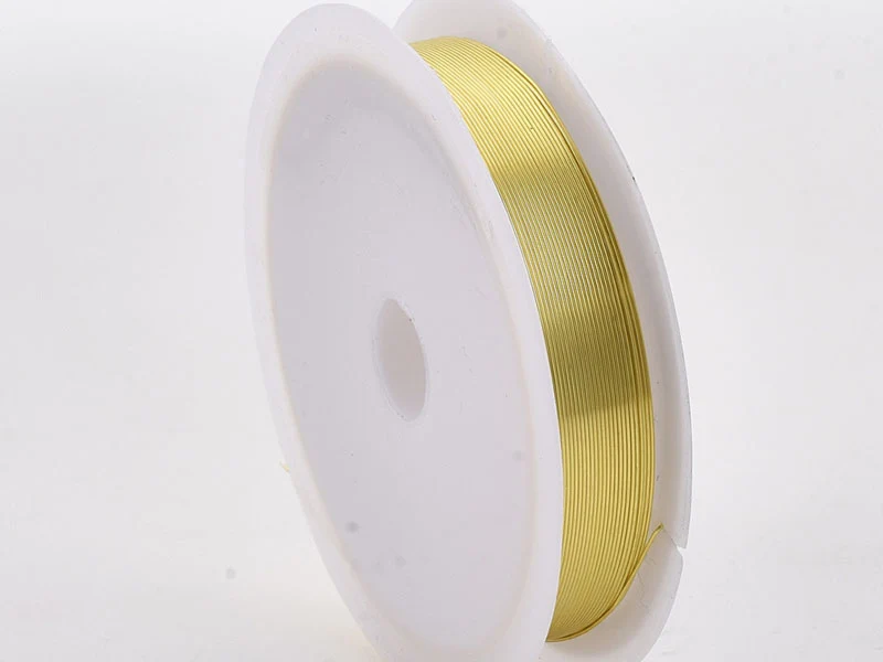Bobine de 25 m de fil cuivre doré - 0,2 mm - Doré clair