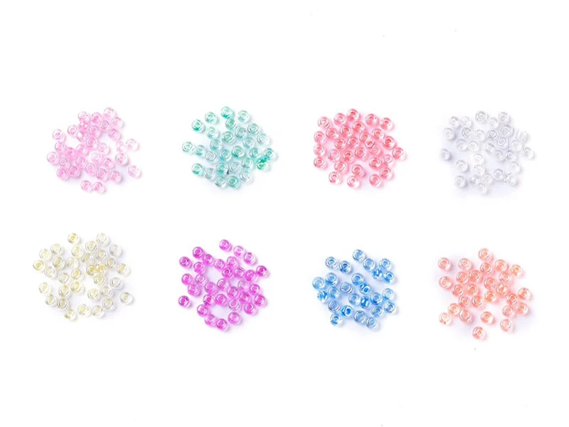 Boite de perles 8 couleurs acidulées transparentes