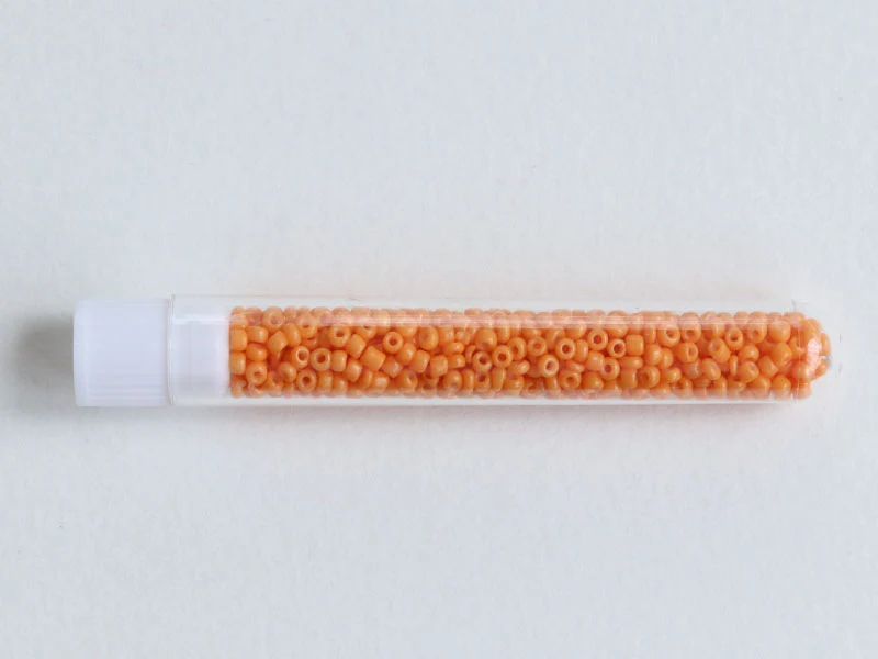 Perles de rocailles en tube - Orange Melon - 2 mm