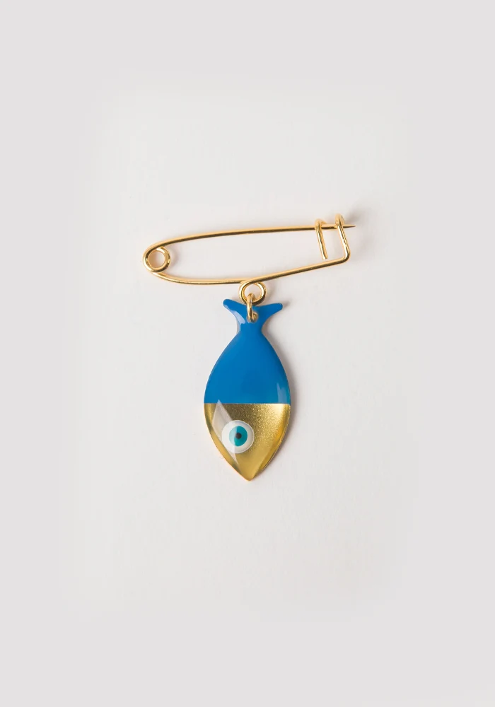 Broche Poisson XXS Bleu