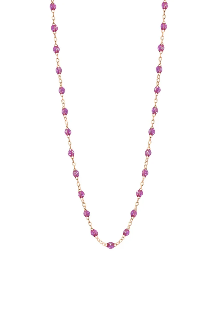 Collier Classique Gigi Or Rose Et Résines Galaxy 42 cm