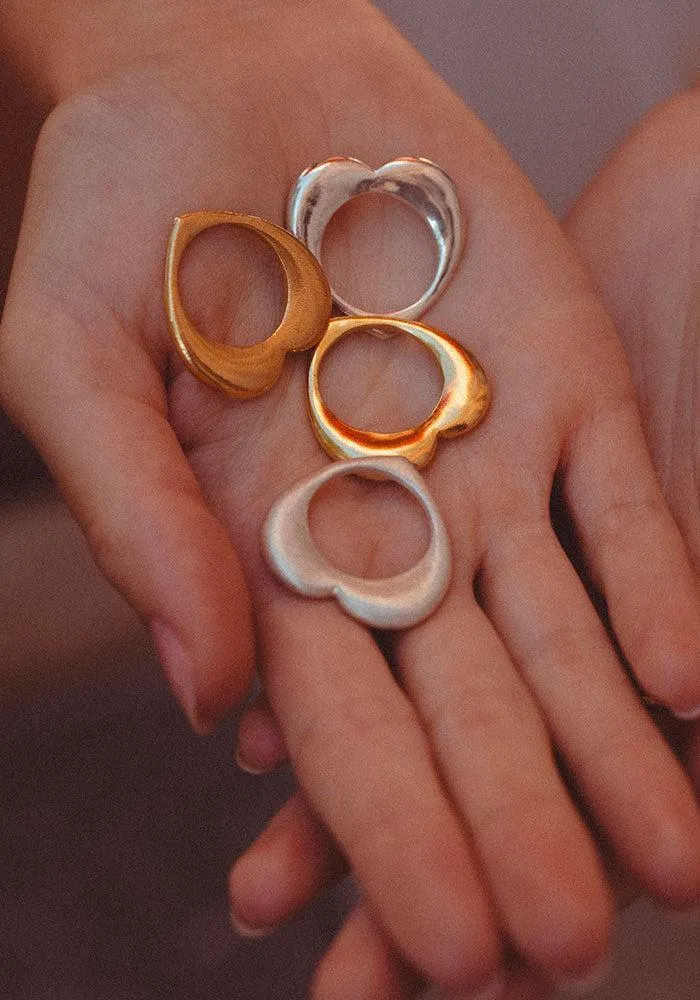 Bague Mon Coeur Doré Lisse