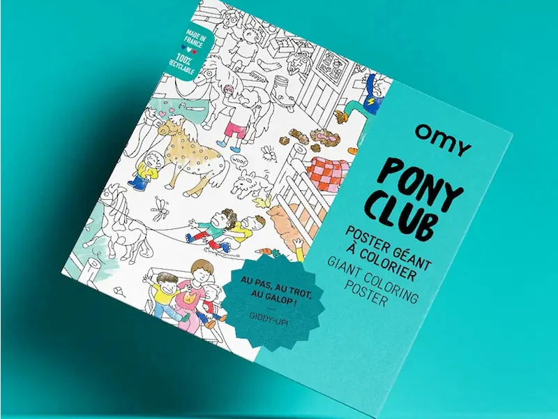 Poster géant à colorier - PONY CLUB - OMY